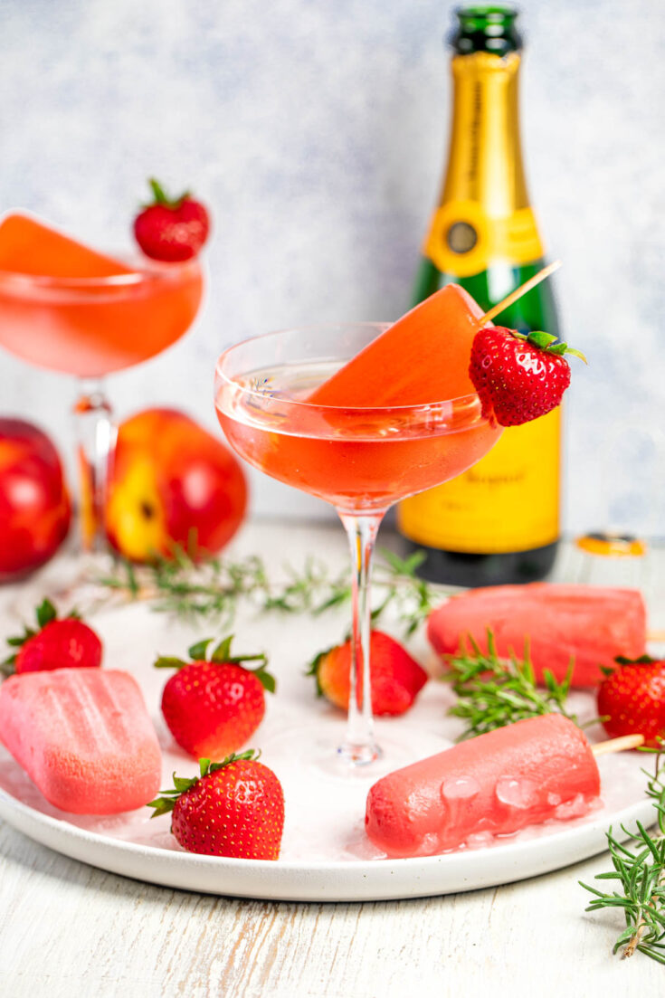 Strawberry Popsicle Champagne Cocktail