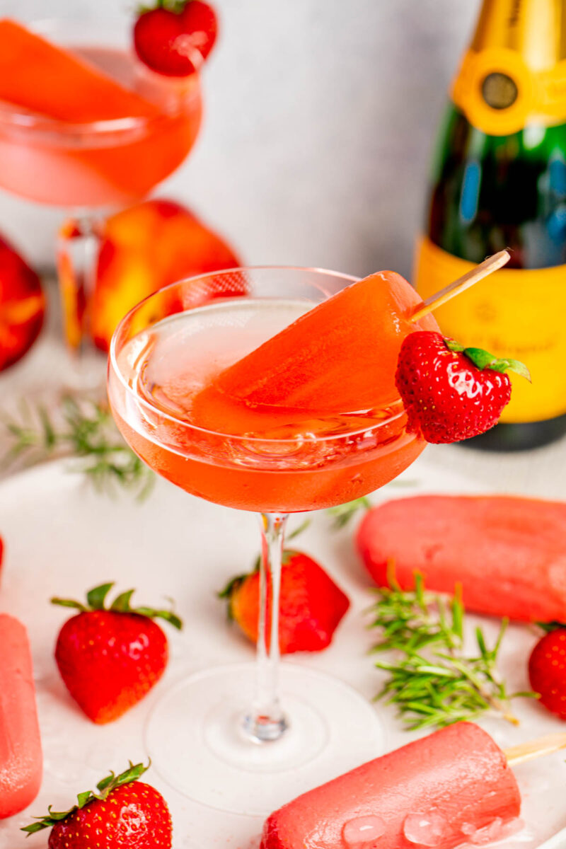 Strawberry Popsicle Champagne Cocktail Mixop