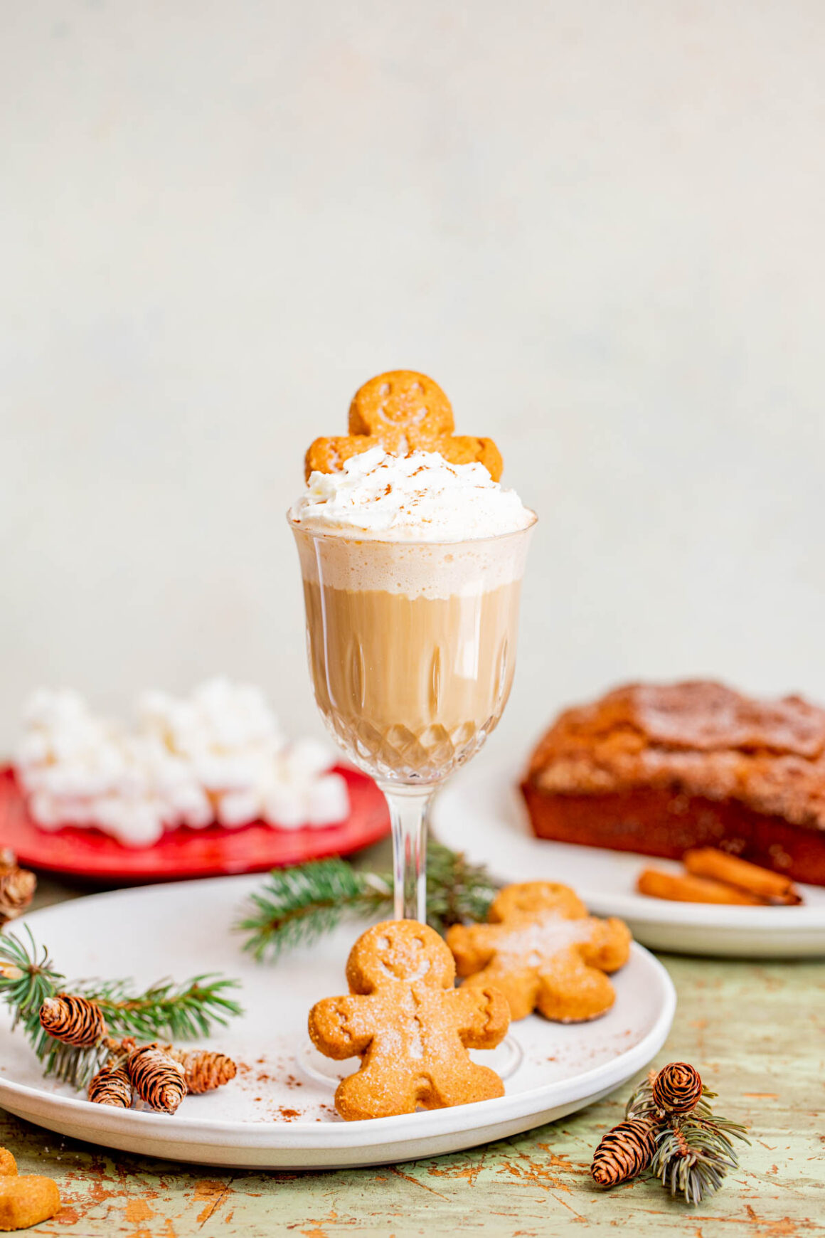 The base of the ginger latte is a rich gingerbread syrup, which adds a sweet and spicy touch to the drink.