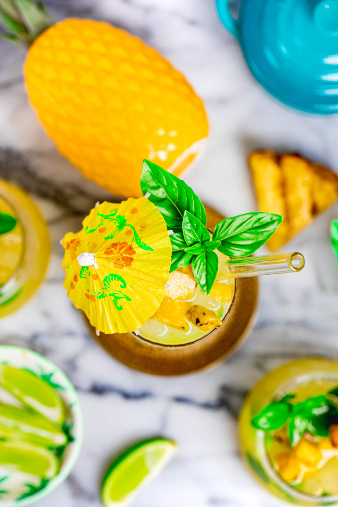 Grilled Pineapple Basil Mojito