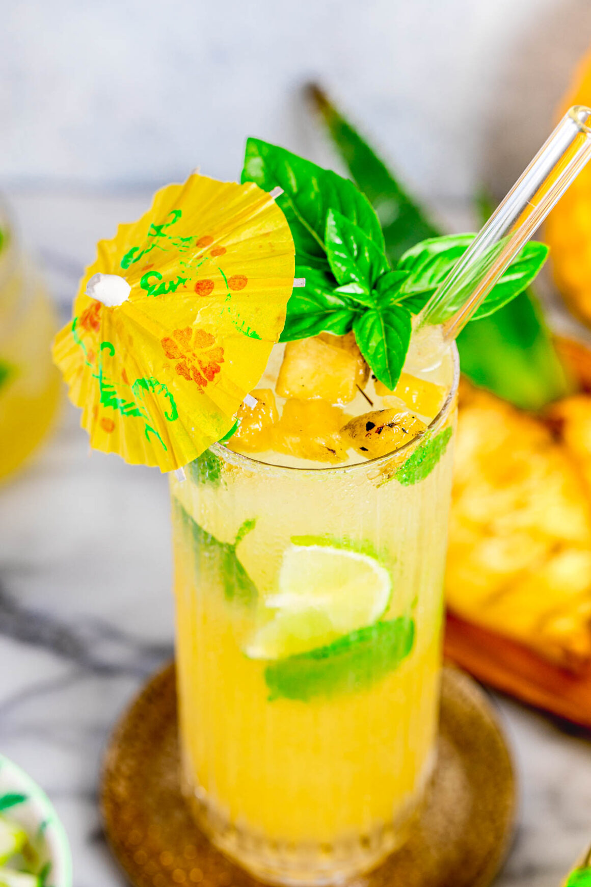 Fresh and Aromatic Grilled Pineapple Mojito Summer Cocktail