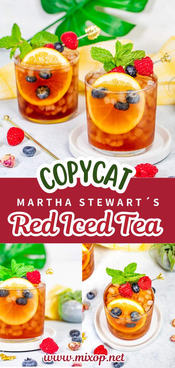 3 phtos of red iced tea for pinterest