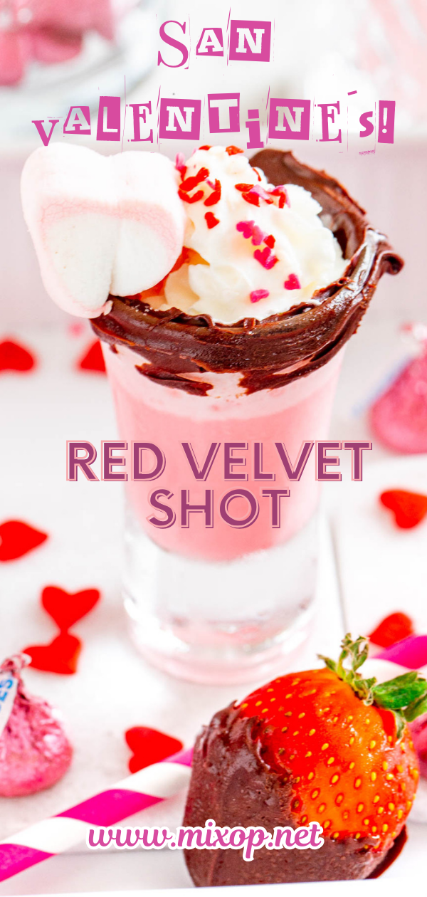 a red velvet valentines shot