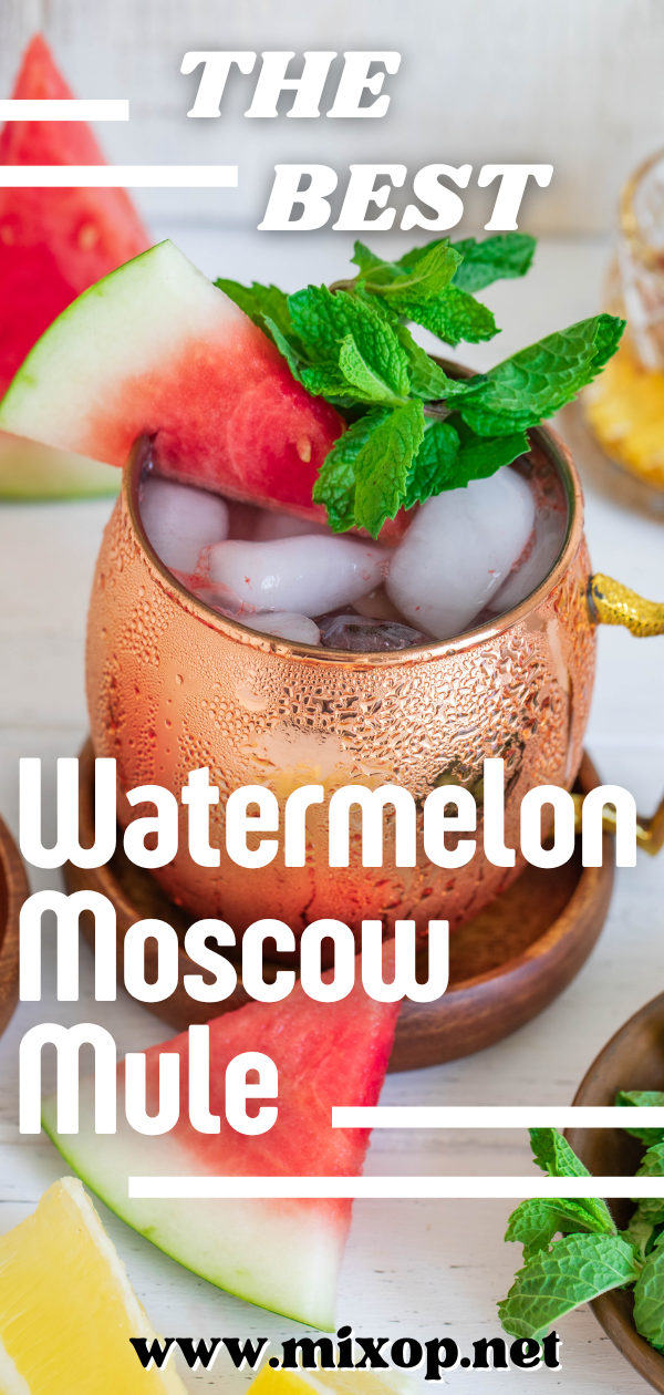 the best watermelon cocktail mule in a copper mug 