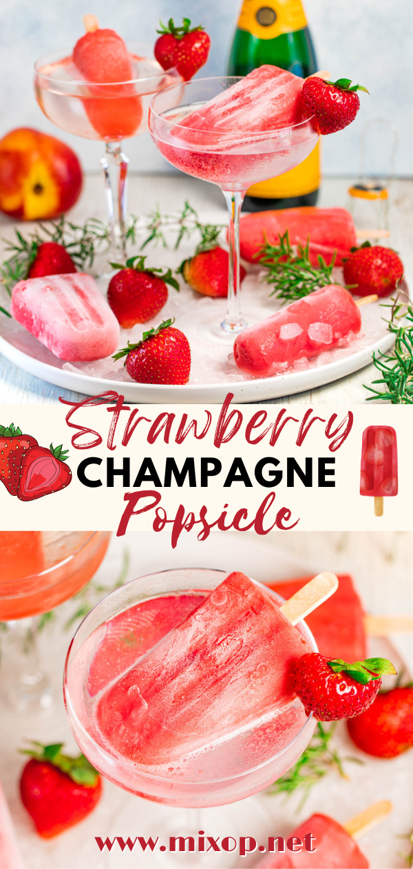 Popsicles in summer are an excellent option to cool off in this hot season and it is even better if it has a bit of vibrant color from fresh strawberries and fine bubbles!
