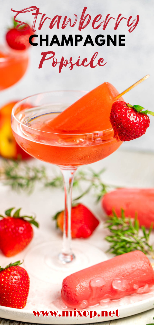 Strawberry Champagne Popsicle
